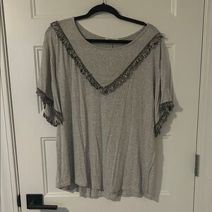 Stylish Gray Fringe Women's Tee